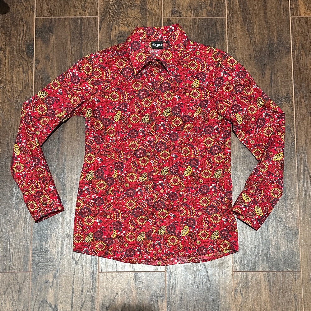 Cruel Girl Red Floral Youth Rodeo Shirt. Girls M (8)